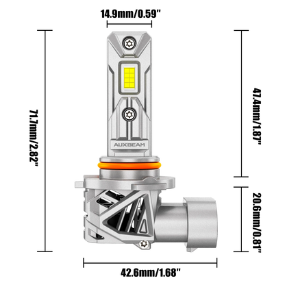 9005+H11 Ampoules de phare LED 70W 20000LM Q26 série 1: 1 Size Plug & Play 6500K blanc froid – 4 ampoules – vue 10