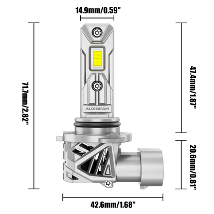 9005+9006 Ampoules de phare LED 70W 20000LM Q26 série 1: 1 Size Plug & Play 6500K blanc froid – 4 ampoules – vue 10