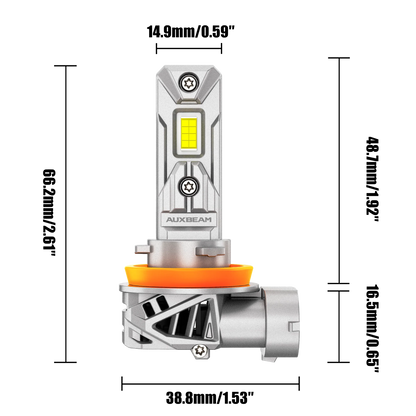 1: 1 Size Plug & Play Q26 série 20 000 lm 70 W Ampoules de phare LED 6 500 K blanc froid – vue 11 – NOVADOMIO