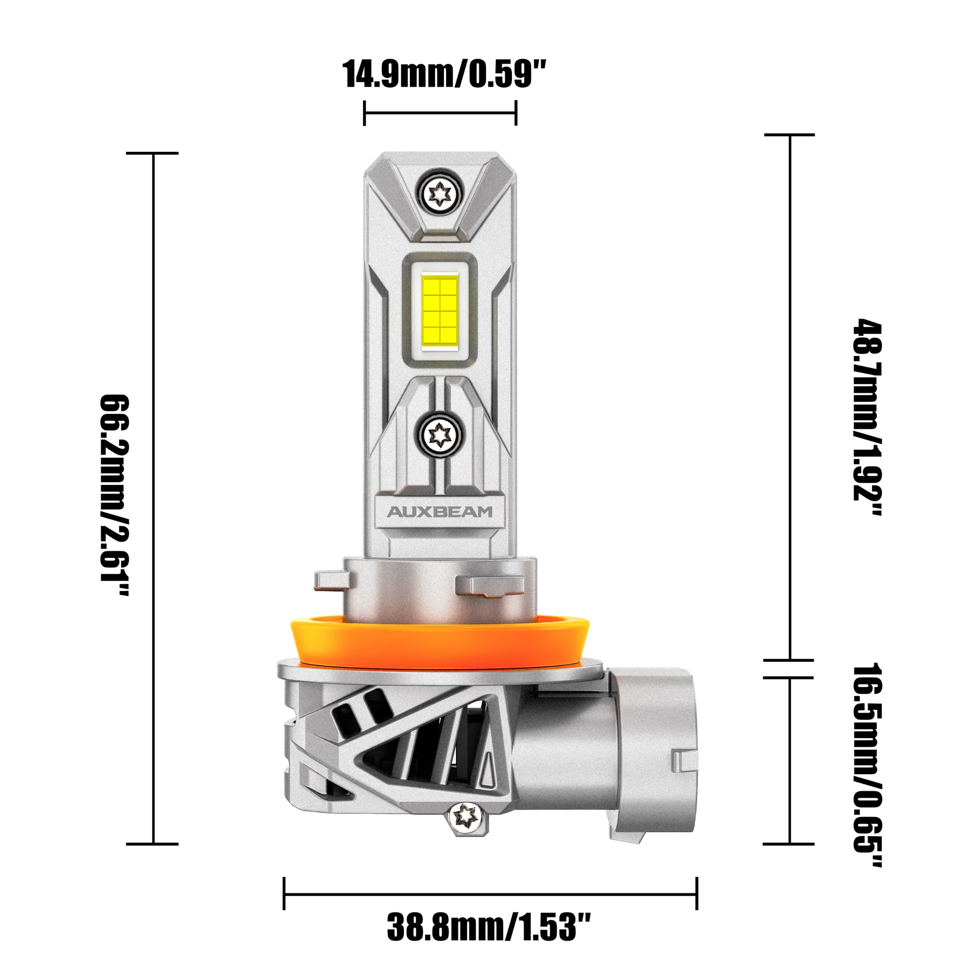 H11+H11 Ampoules de phare LED 70W 20000LM Q26 série 1:1 Size Plug-n-Play 6500K blanc froid – 4 ampoules – vue 10