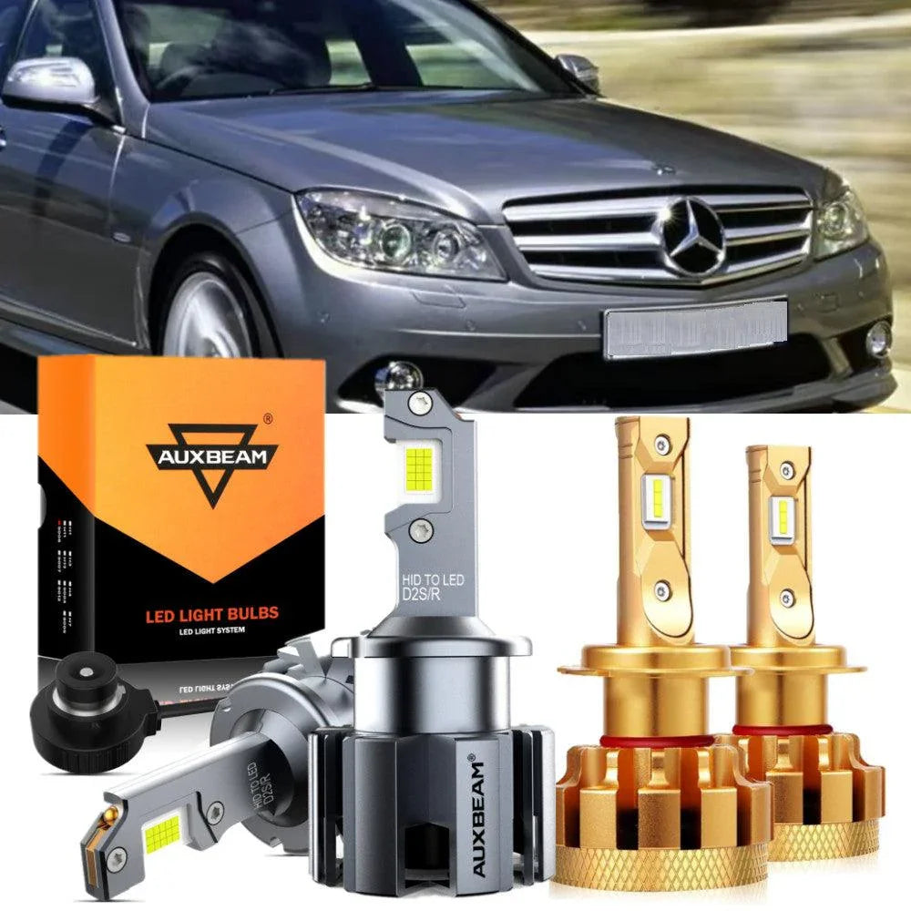 pour 2006-2007 Mercedes-Benz C350 avec HID headlamps Ampoules LED High Low Beam Bundle
