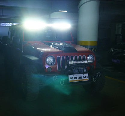 52″ 5D-PRO Barres LED & 3″projecteurs LED compacts & conception 2-en-1 pare-brise supports de montage pour Jeep Wrangler JK