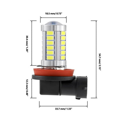 H11 H9 H8 H16JP Ampoules LED antibrouillard / DRL 50W 4000LM 6500K blanc 33LED série – 2 ampoules – vue 10 – NOVADOMIO