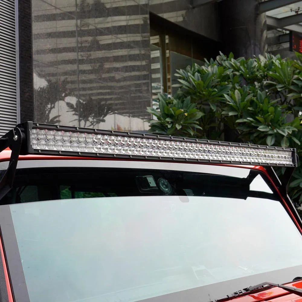 52" Straight Barres LED & 4" LED PODS & 2 IN 1 Design Windshield Mounting Brackets pour Jeep Wrangler JK 2007~2017 – vue 12