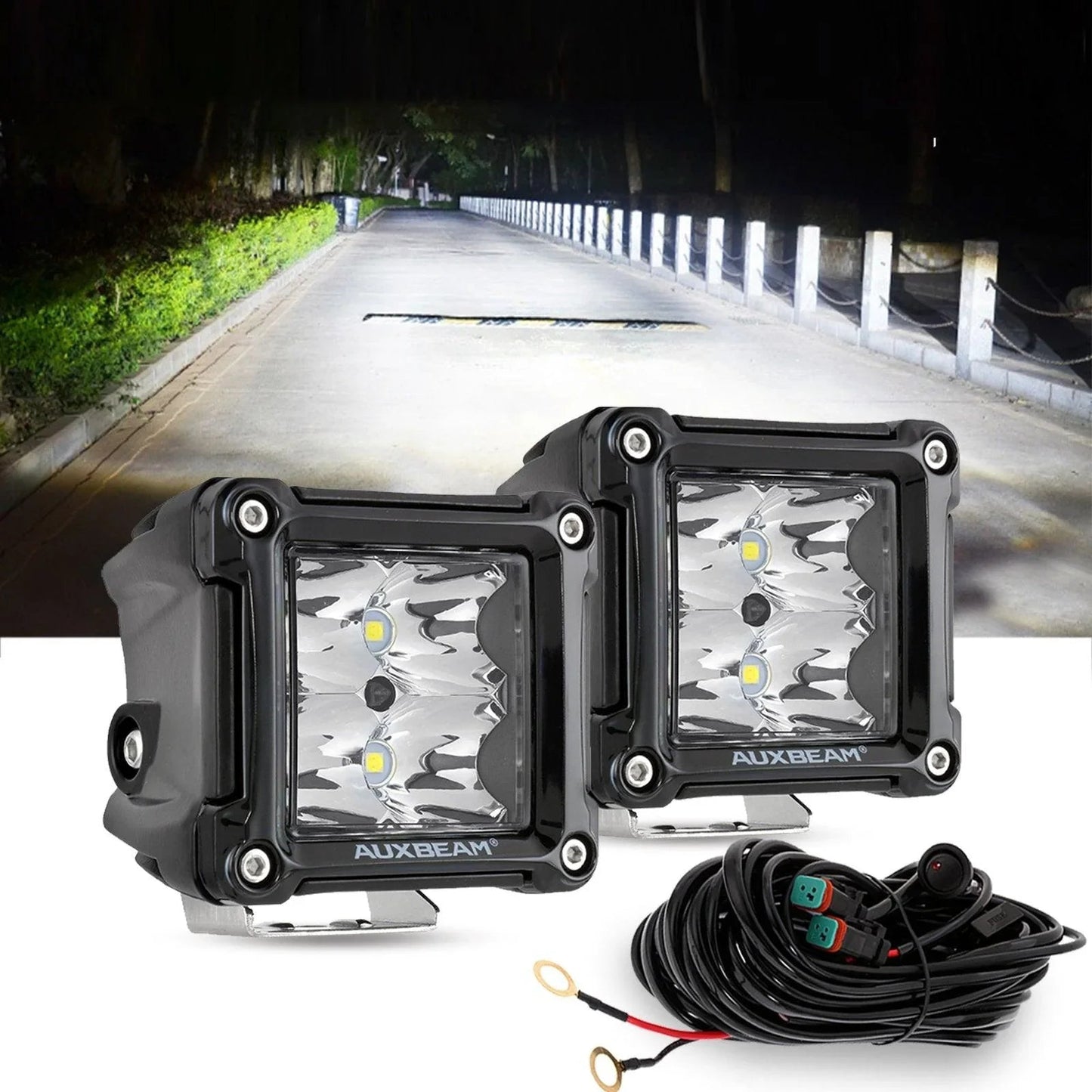 3" 40W LED Pods Light Spot/Flood Multicolor frame avec wiring harness pour JEEP – vue 19