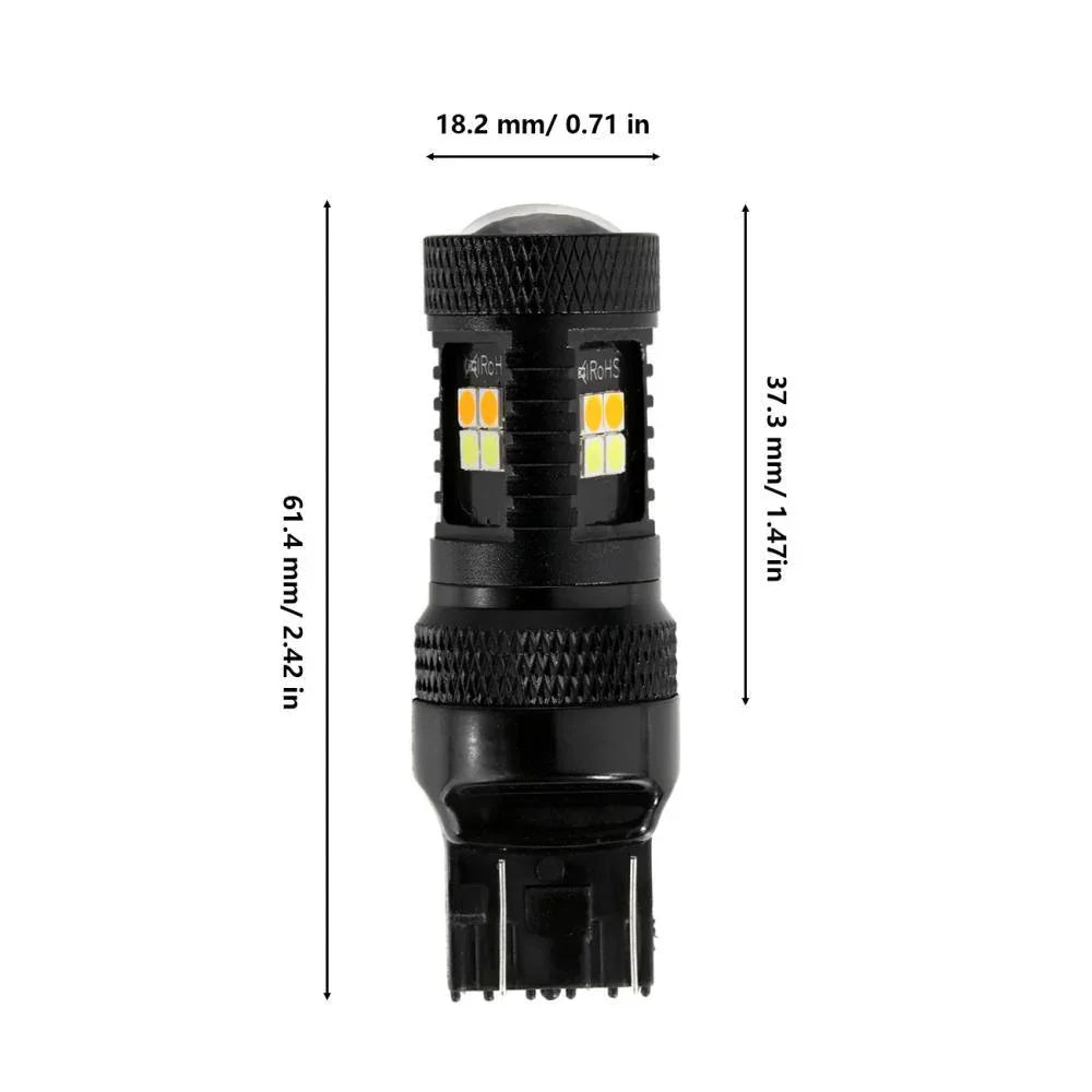 T20 7443 7440 Ampoules LED pour clignotants avant et feux de jour 300% haute luminosité bicolore à commutation blanc & orang…