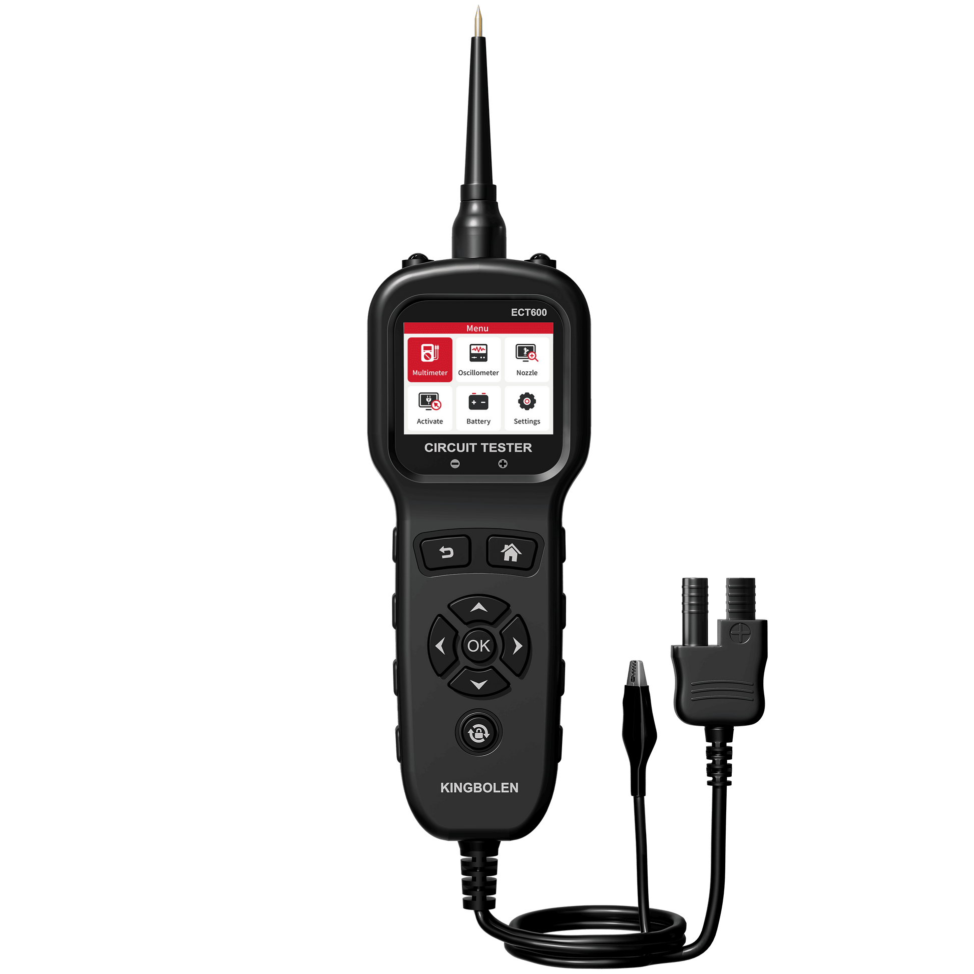 Testeur de circuit automobile KINGBOLEN ECT600 12/24 V – Câble 10 m – vue principale | NOVADOMIO