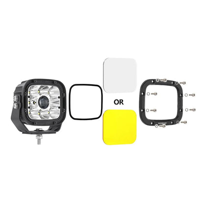 5″ 110 W blanc/orange Spot éclairage LED feux longue portée avec supplémentaire orange caches – vue 4 – NOVADOMIO