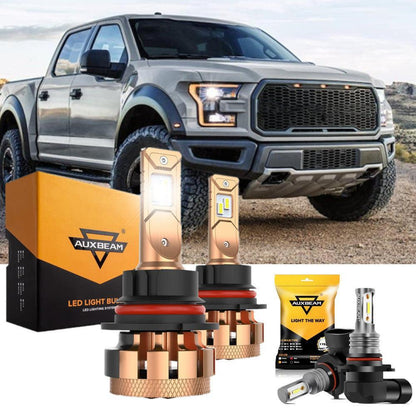 Kit d’ampoules LED feux de route/croisement F-16 Plus série 9007 CAN-bus intégré 14 000 lm pour Ford F350 Super Duty