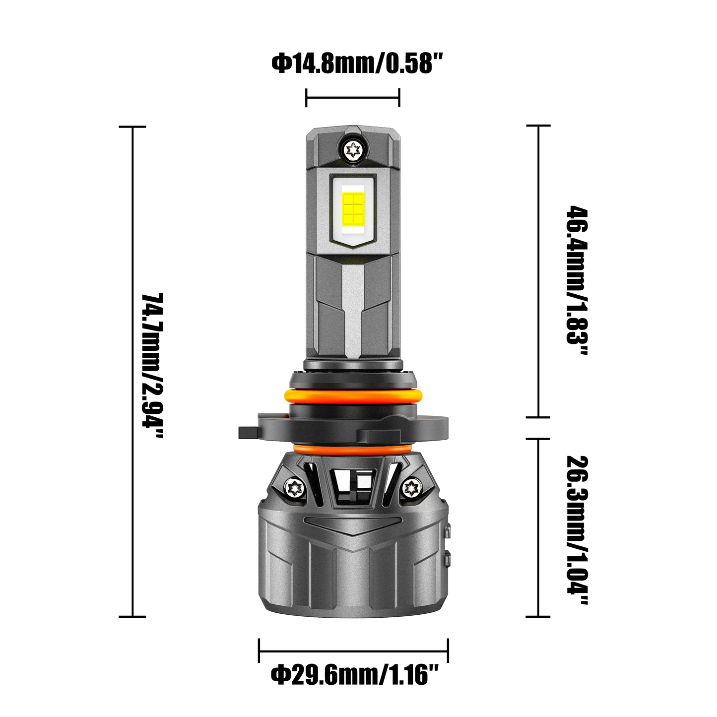 9005+H11 Ampoules de phare LED 100W 22000LM F18 série 1:1 format compact 6500K blanc froid – 4 ampoules – vue 7