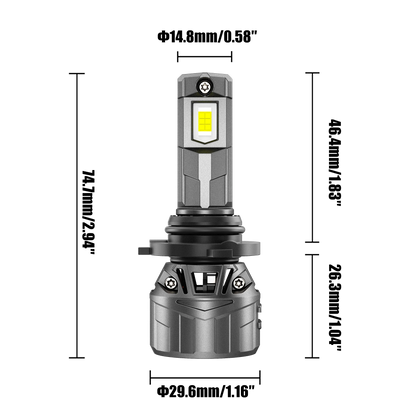 9006/HB4 LED Headlight Bulbs100W 22000LM F18 série 1: 1 format compact 6500K blanc froid – 2 ampoules – vue 11 – NOVADOMIO