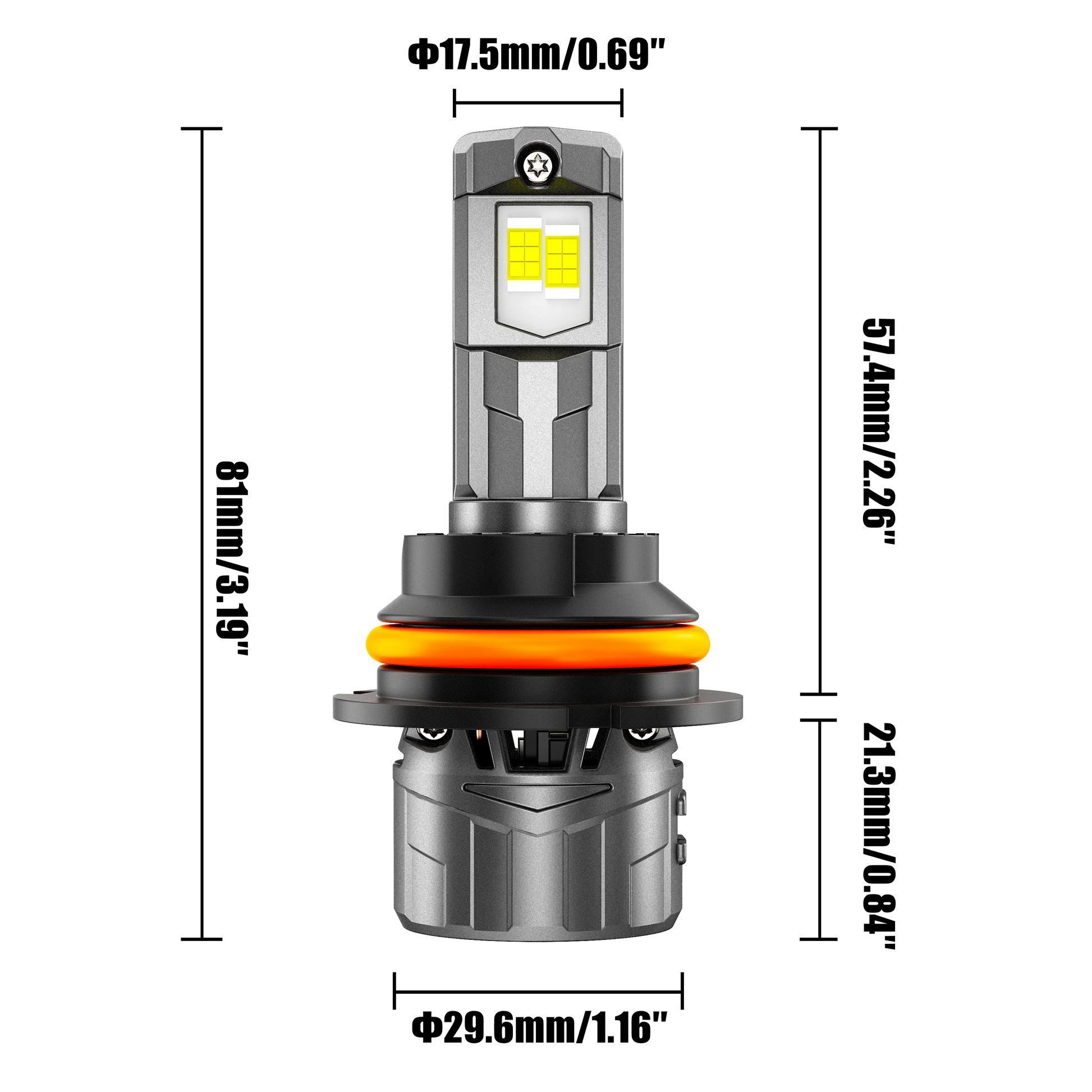 9007/HB5 Ampoules de phare LED 100W 22000LM F18 série 1:1 format compact 6500K blanc froid – 2 ampoules – vue 10