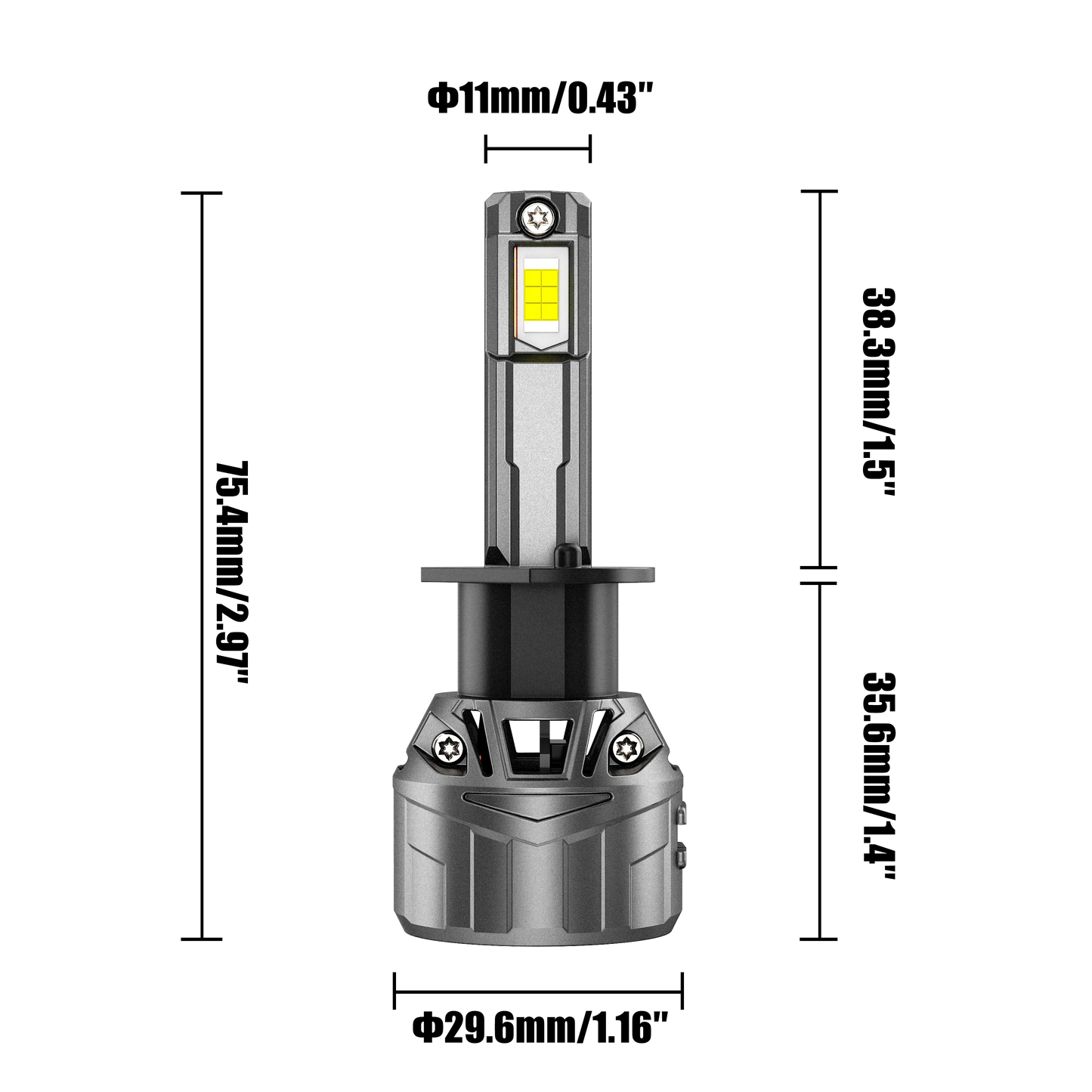 H1 Ampoules de phare LED 100W 22000LM F18 série 1:1 format compact 6500K blanc froid – 2 ampoules – vue 9
