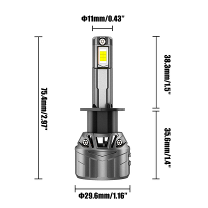 H1 Ampoules de phare LED 100 W 22 000 lm F18 série 1: 1 format compact 6 500 K blanc froid – 2 ampoules – vue 9 – NOVADOMIO