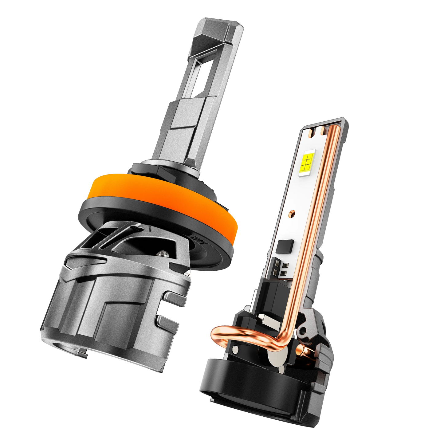 H11+H11 Ampoules de phare LED 100W 22000LM F18 série 1:1 format compact 6500K blanc froid – 4 ampoules – vue 4