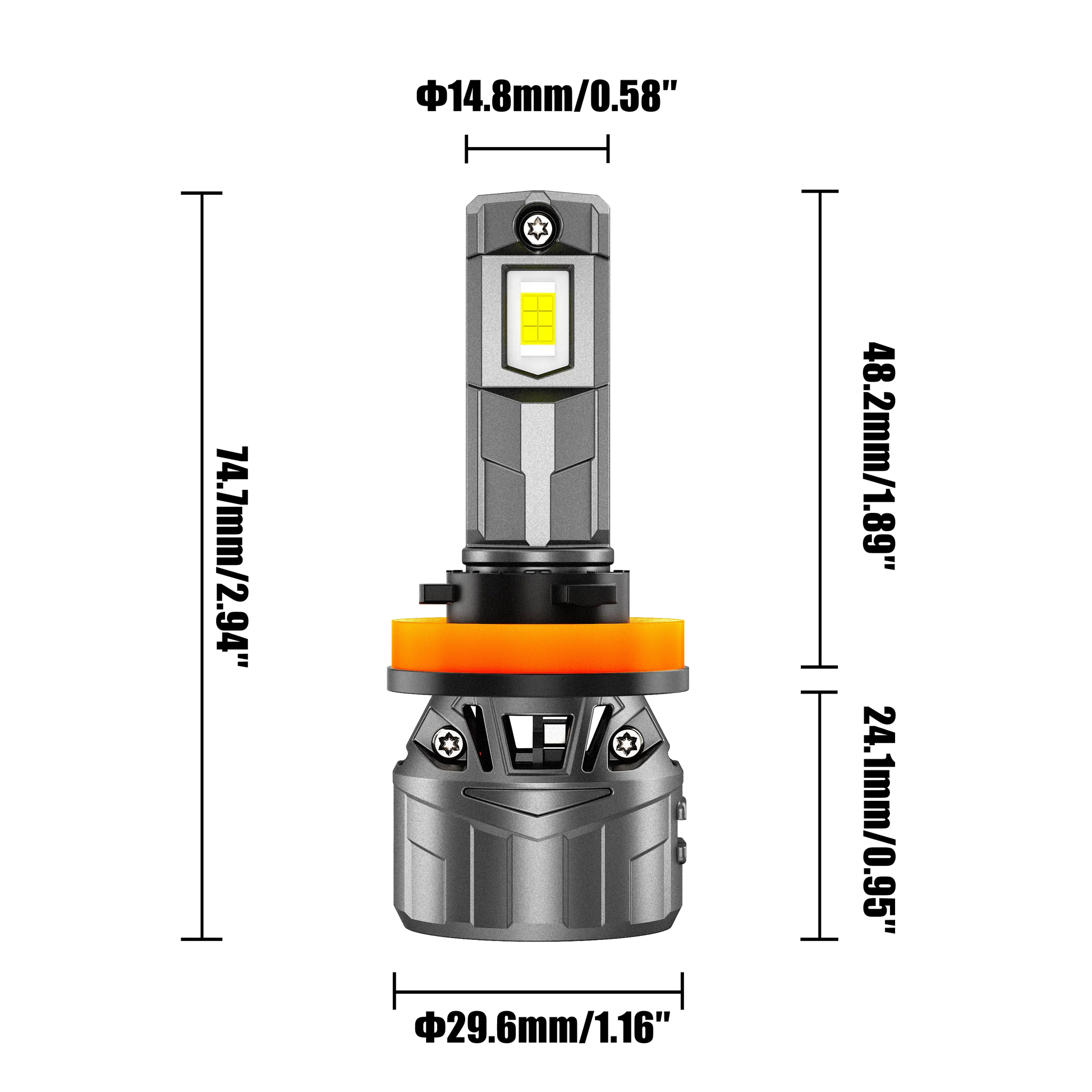 H11/H9/H8 Ampoules de phare LED 100W 22000LM F18 série 1:1 format compact 6500K blanc froid – 2 ampoules – vue 11