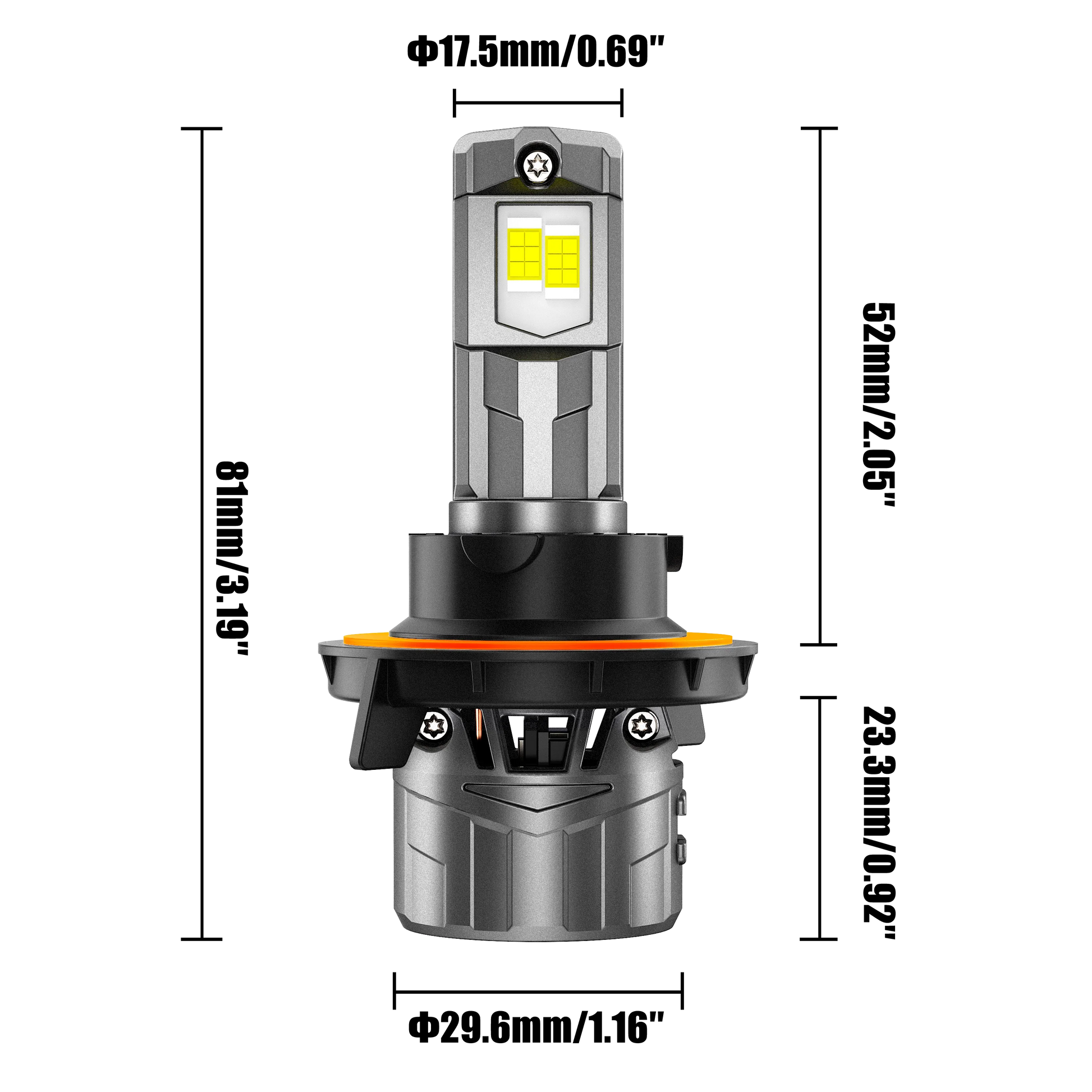 H13/9008 Ampoules de phare LED 100W 22000LM F18 série 1:1 format compact 6500K blanc froid – 2 ampoules – vue 6