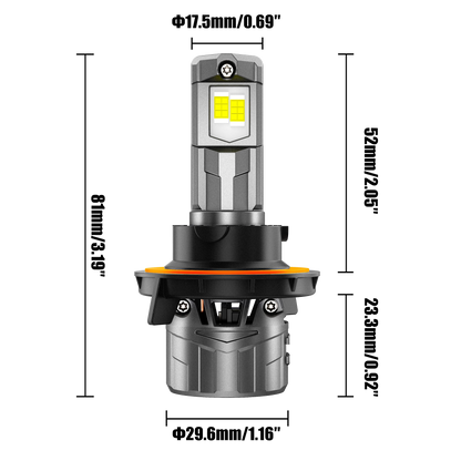 H13/9008 Ampoules de phare LED 100W 22000LM F18 série 1: 1 format compact 6500K blanc froid – 2 ampoules – vue 6 – NOVADOMIO