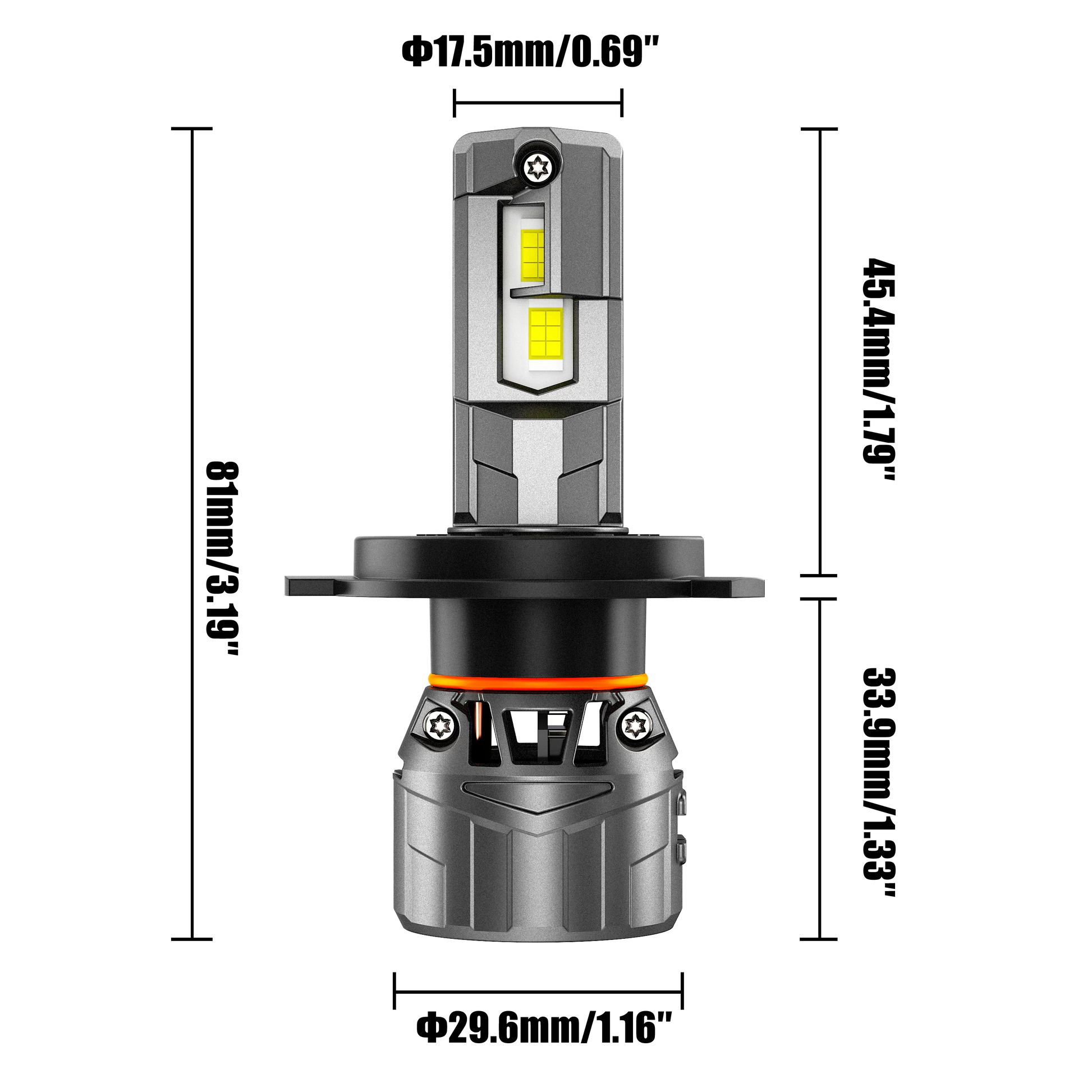 H4/9003 Ampoules de phare LED 100W 22000LM F18 série 1:1 format compact 6500K blanc froid – 2 ampoules – vue 7