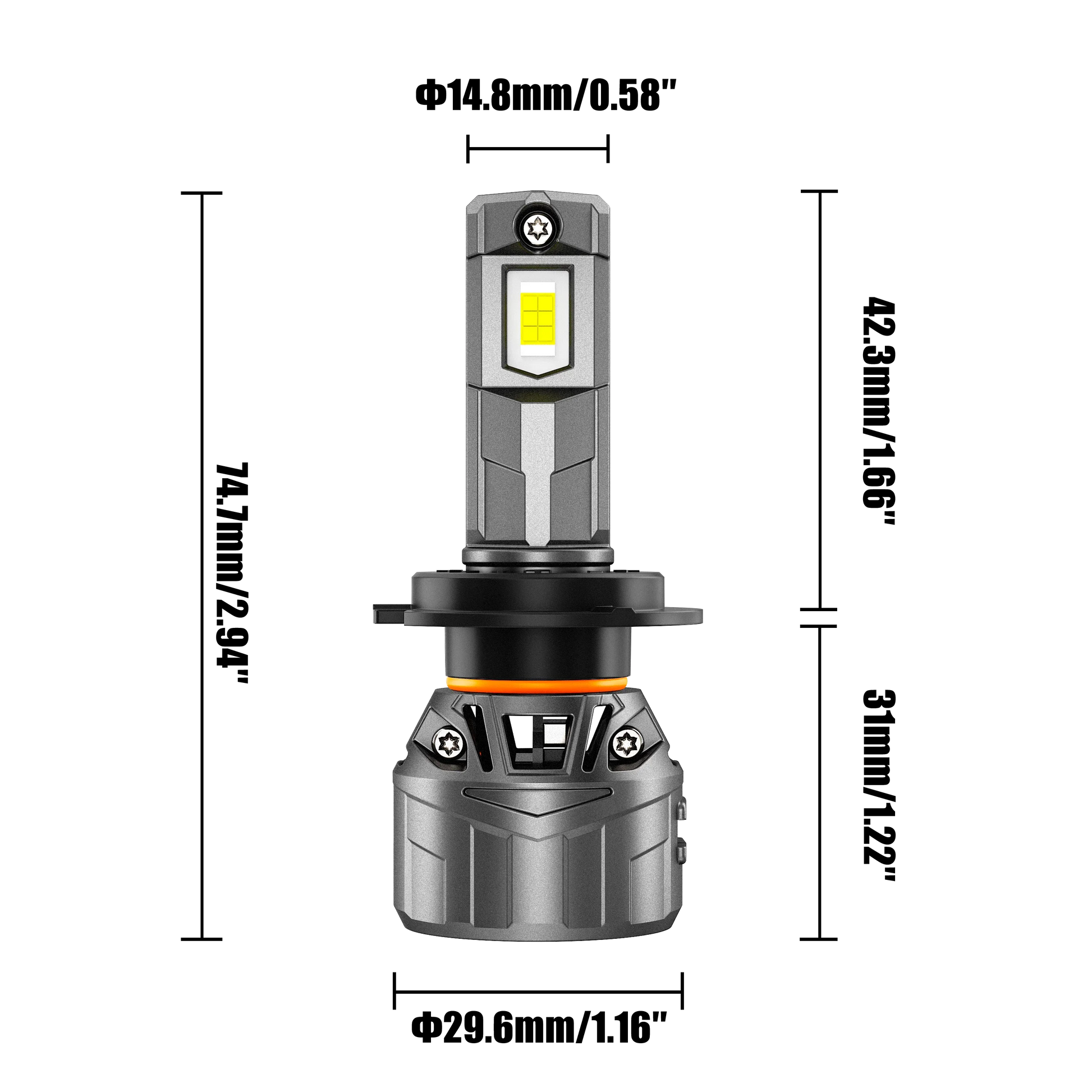 H7 Ampoules de phare LED 100W 22000LM F18 série 1:1 format compact 6500K blanc froid – 2 ampoules – vue 7
