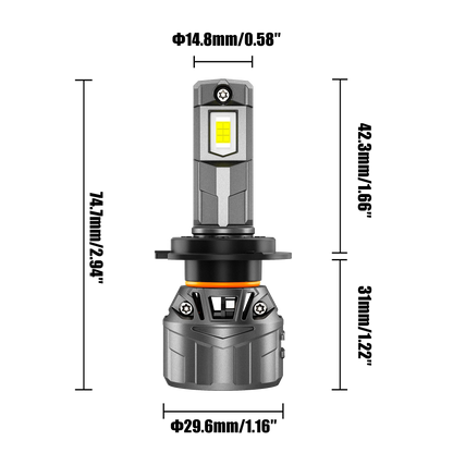H7 Ampoules de phare LED 100W 22000LM F18 série 1: 1 format compact 6500K blanc froid – 2 ampoules – vue 7 – NOVADOMIO