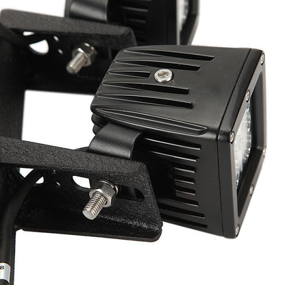 2 pièces noir Dual montant A supports inférieurs sur charnière de pare-brise Projecteurs LED compacts pour 2007–2017 Jeep