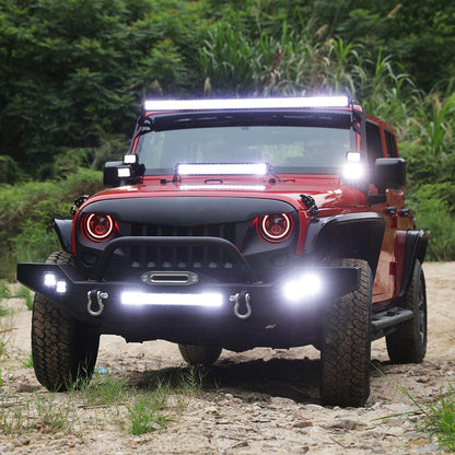 52″ droit Barres lumineuses pare-brise supports de montage pour 2007–2017 Jeep Wrangler JK – vue 5 – NOVADOMIO