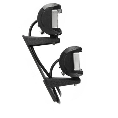 4 pièces 4″ projecteurs LED compacts faisceau combiné & Dual montant A supports inférieurs sur charnière de pare-brise pour