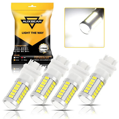 T25 3157 3156 Ampoules LED pour recul, clignotants, stop et feux arrière 20W 4000LM 6500K blanc 33LED série – 2 ampoules