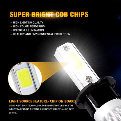 H3 Ampoules de phare LED 72 W 8 000 lm S2 série haute luminosité COB 6 500 K blanc froid – 2 ampoules – vue 3 – NOVADOMIO