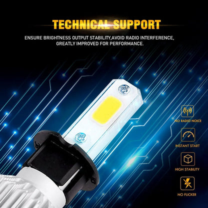H3 Ampoules de phare LED 72 W 8 000 lm S2 série haute luminosité COB 6 500 K blanc froid – 2 ampoules – vue 6 – NOVADOMIO