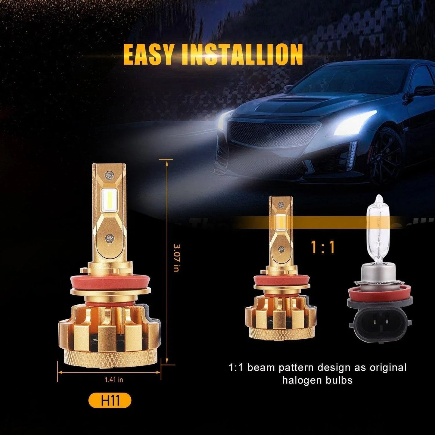 pour 2015-2020 VOLKSWAGEN TRANSPORTER T6 H11 Ampoules antibrouillard LED F-16 Plus série Automotive Grade 14000LM – vue 9