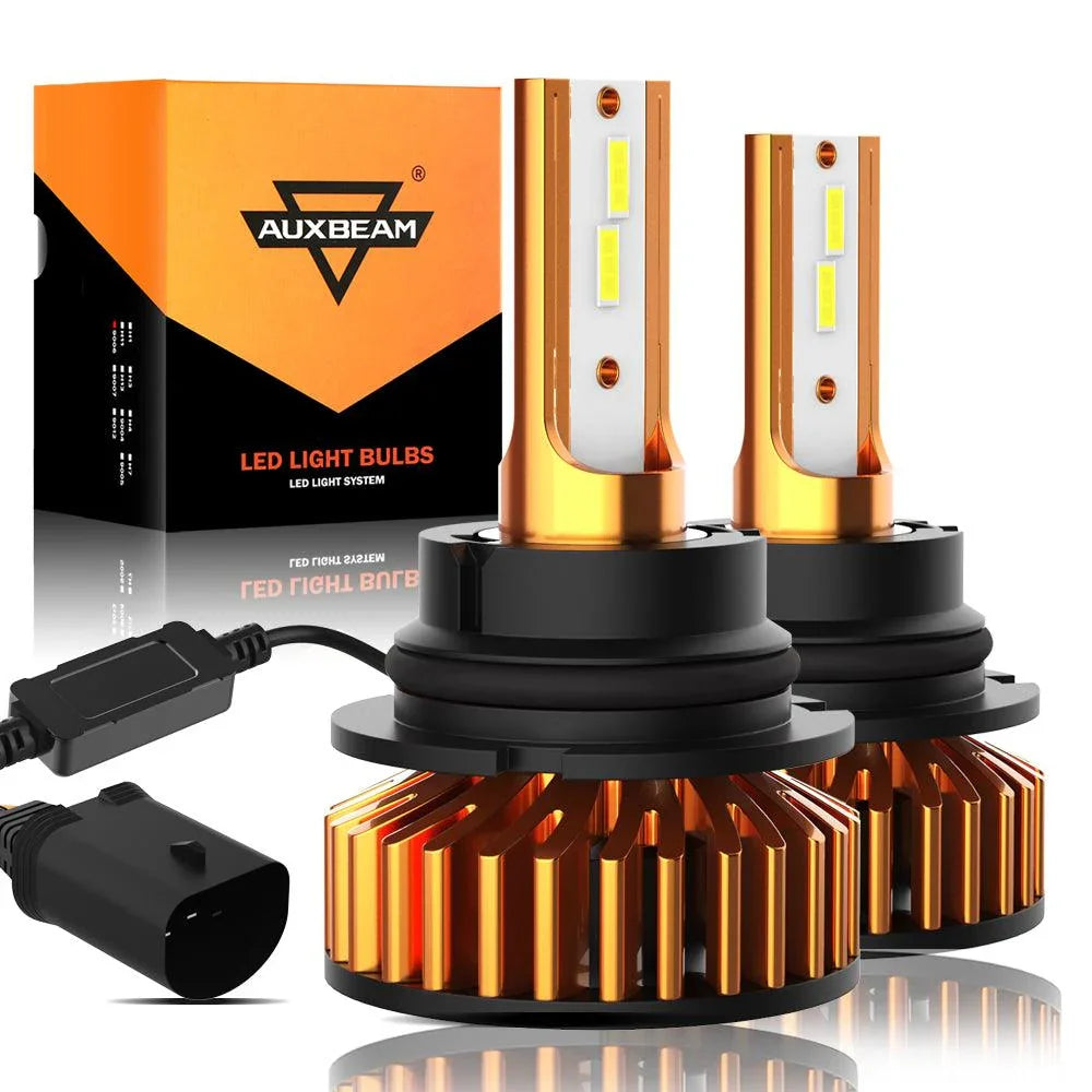 9007 Ampoules de phare LED 52W 10000LM F2 série format compact 6500K blanc froid – 2 ampoules