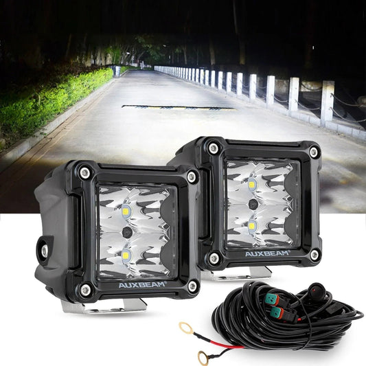 3" 40W LED Pods Light Spot/Flood avec wiring harness pour SUV ATV UTV Trucks Pickup Boat