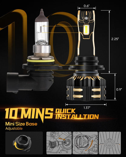 9006/HB4 Ampoules de phare LED 120W 25000LM GX série Brightest 6500K blanc froid – 2 ampoules – vue 11 – NOVADOMIO