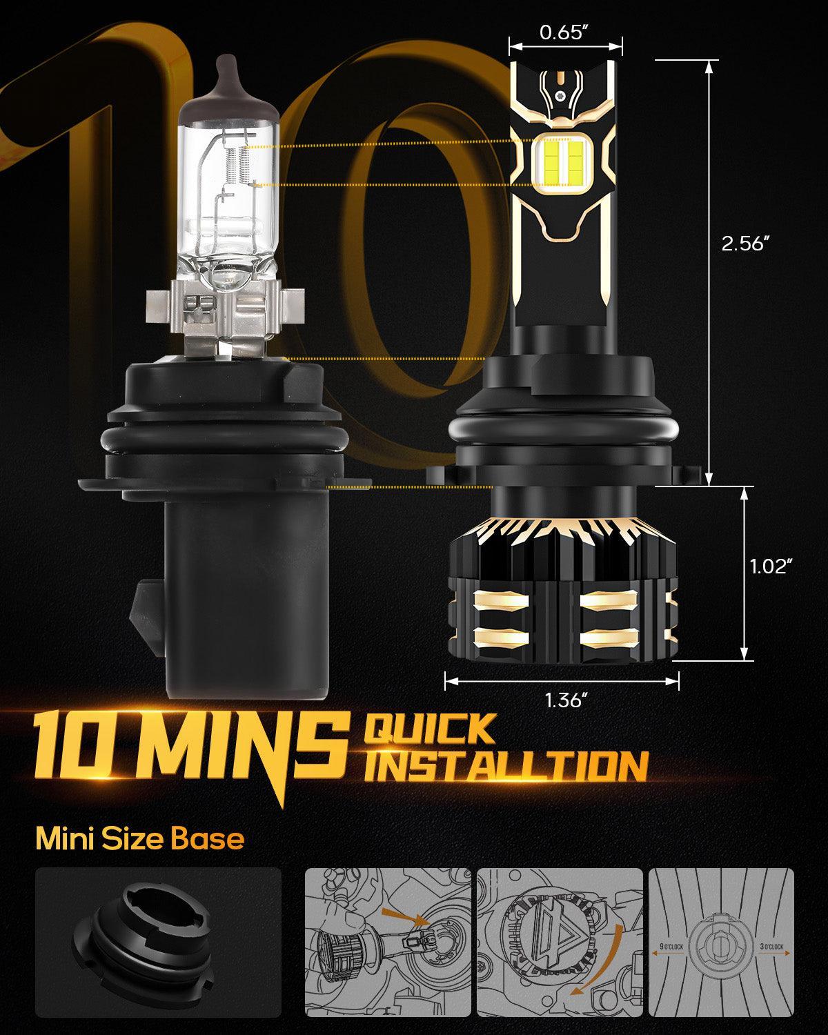 9004/HB1 Ampoules de phare LED 120W 25000ML GX série Brigtest 6500K blanc froid | 2 Bulus – vue 11