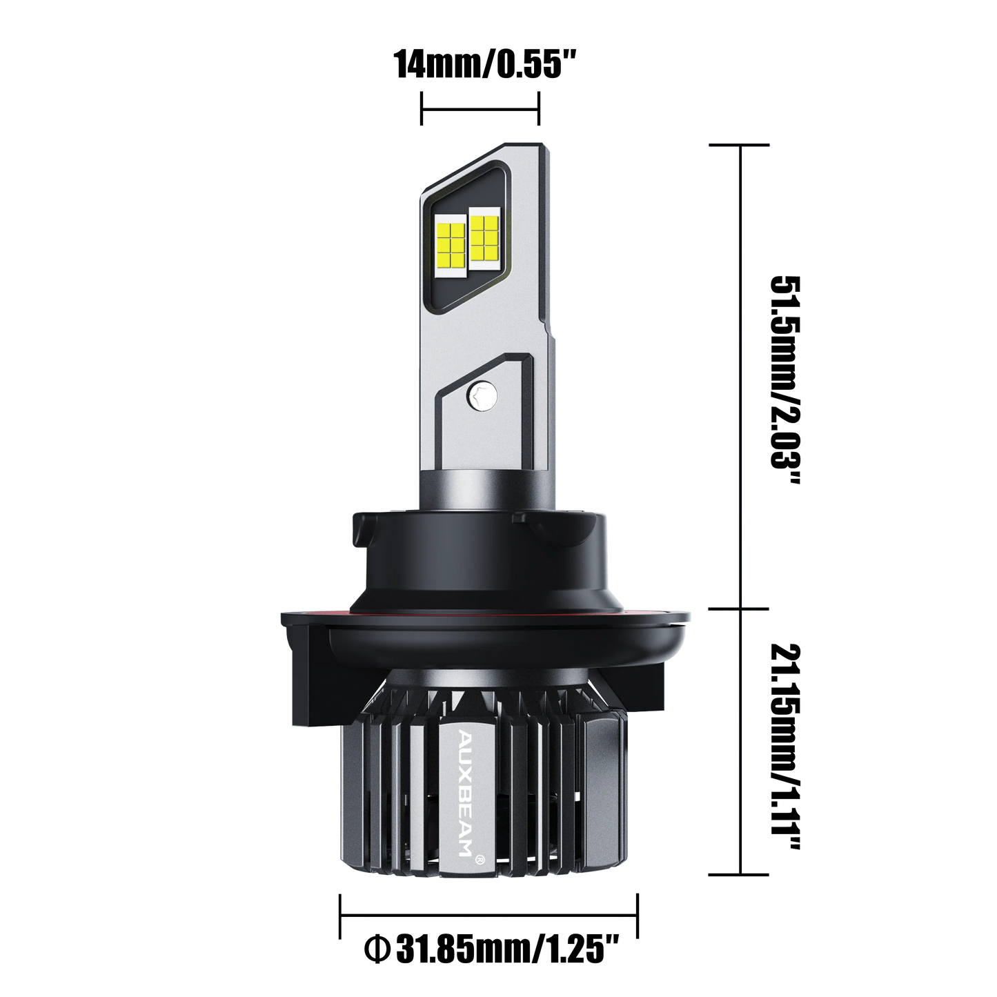 H13/9008 Ampoules de phare LED 90W 20000LM F15 série 20% Smaller Size 6500K blanc froid – 2 ampoules – vue 6