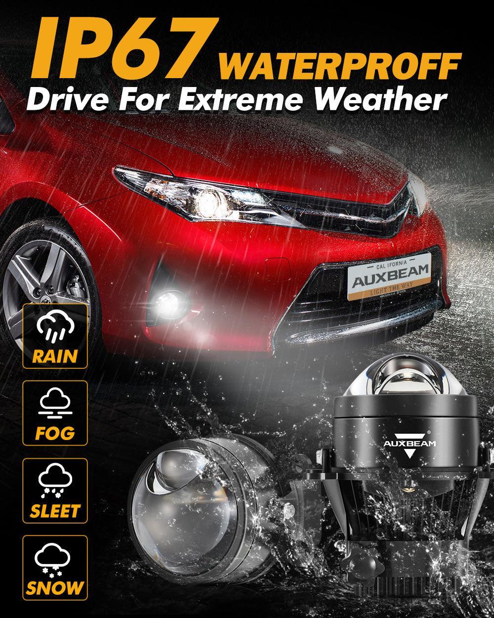 3 Inch 90W Bi-LED Projector Lens Fog Light 6000K Hyperboloid Lens Fog Light avec Matrix Auxiliary Beam pour Toyota/Honda | 2…