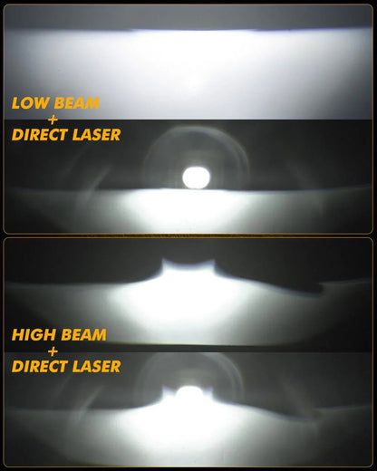 3″ 106 W feux de route 70 feux de croisement Bi-LED lentille projecteur antibrouillard 6 000 K Dual Direct-Beam Laser spot
