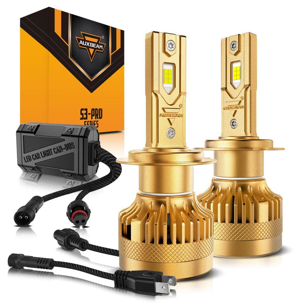 H7 Ampoules de phare LED S3 Pro série Dual Decoder sans erreur CAN-bus 12V 120W 24000LM 6500K blanc froid – 2 ampoules