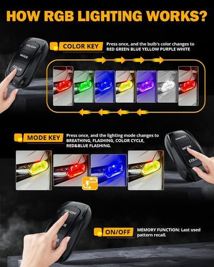 H11/H9/H8 RGB Ampoules de phare LED/DRL/antibrouillard R7 série 70 W 25 000 lm 6 500 K blanc froid + RGB télécommande – 2