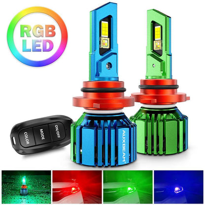 9006/HB4 RGB Ampoules de phare LED/DRL/antibrouillard R7 série 70 W 25 000 lm 6 500 K blanc froid + RGB télécommande – 2