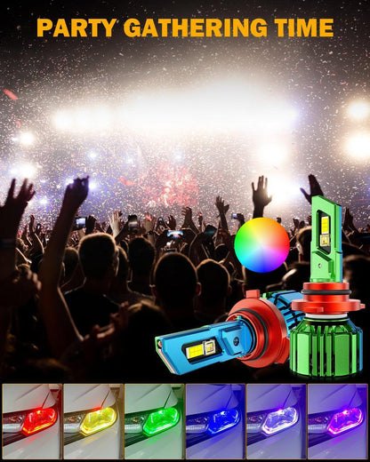 9006/HB4 RGB Ampoules de phare LED/DRL/antibrouillard R7 série 70 W 25 000 lm 6 500 K blanc froid + RGB télécommande – 2