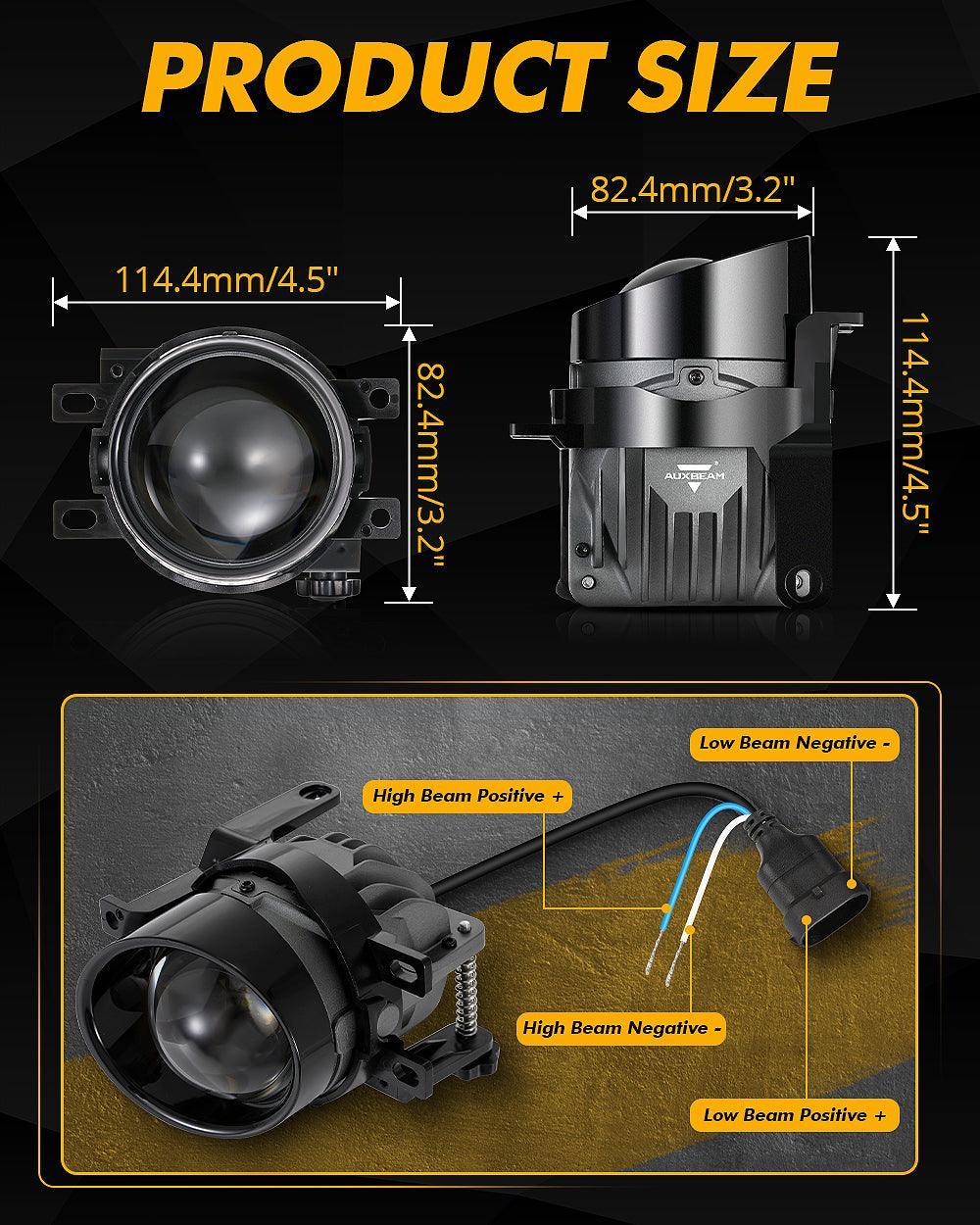 3 Inch 100W Bi-LED Projector Lens Fog Light 6000K HD Lens pour Toyota/Honda | 2PCS/Set – vue 4