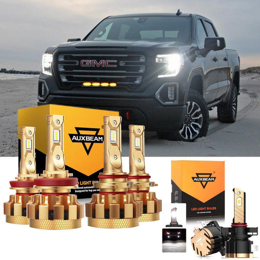 pour 2007-2008 GMC Sierra 1500 (Denali SLE SLT WT) F-16 Plus série Built-in Canbus Automotive Grade 14000LM Ampoules LED Hig…