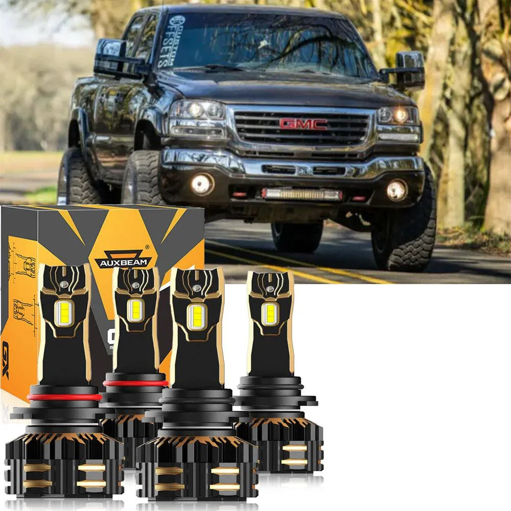 pour 2003-2004 GMC Sierra 2500 9005 9006 Ampoules de phare LED Bundle – vue 12