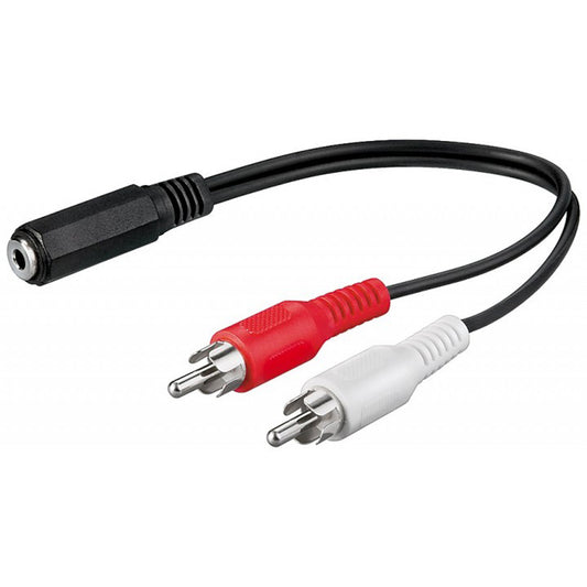 GOOBAY Audio-adaptateur câble 20cm, 2-channel RCA to 3.5mm
