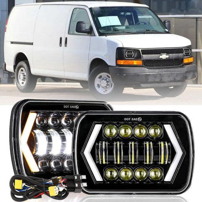 7×6″ phares LED à projecteur + H4 LED phare Brightness Intensifier faisceau électrique pour Chevrolet Express Cargo Van