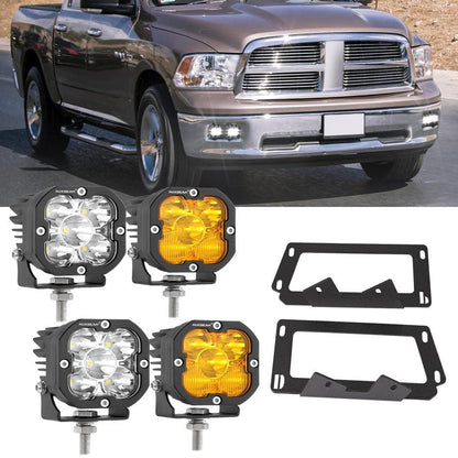 3″ projecteurs LED compacts avec supplémentaire orange caches & Dual antibrouillards Hidden pare-chocs support de montage