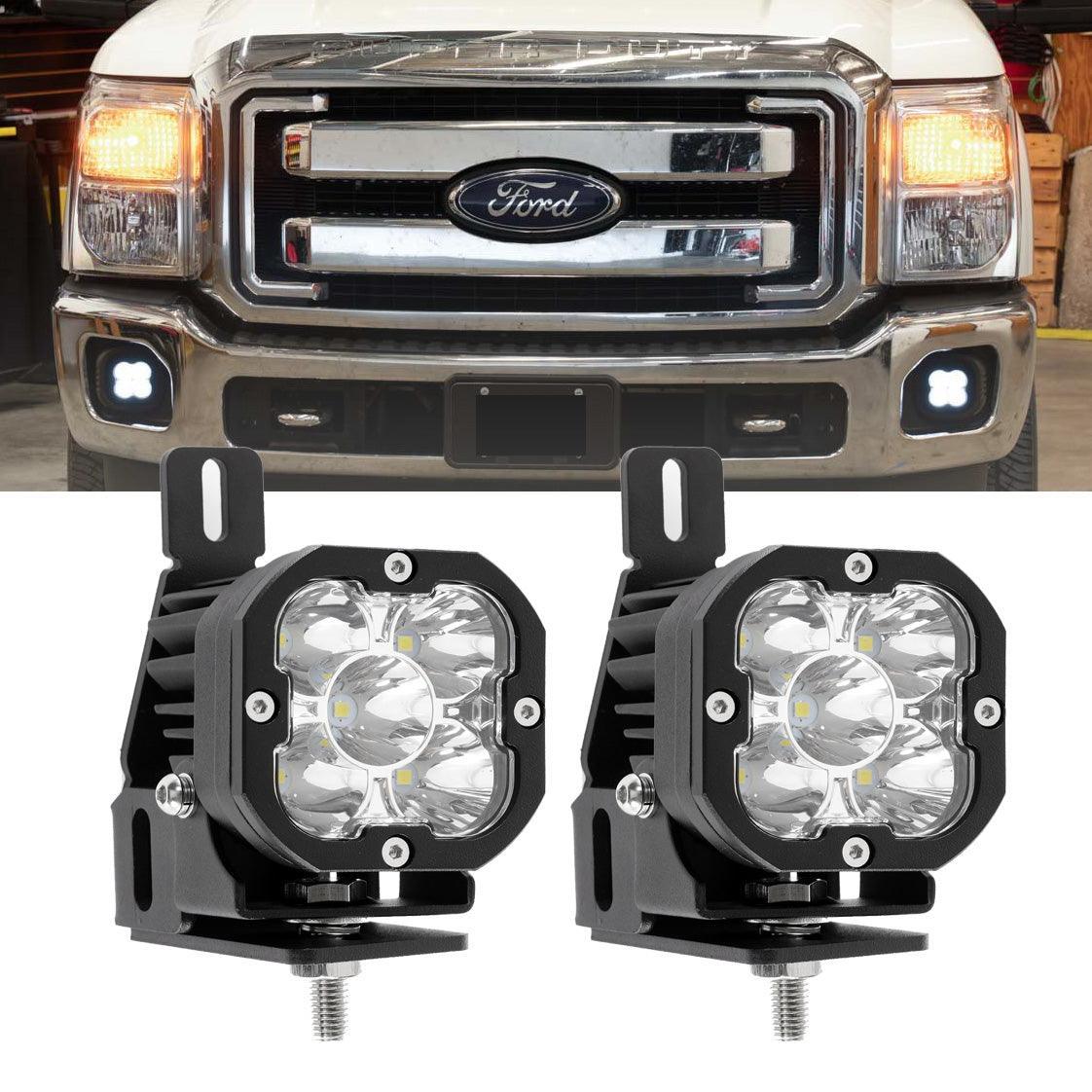 3 Inch LED Pods Lights avec Additional orange Covers & Front Bumper Fog Lamp Mounting Bracket pour Ford 1999-2016 F250 F350…